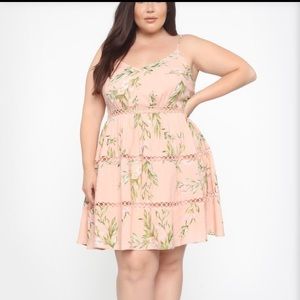 Christine Floral Mini Dress - Peach/Combo